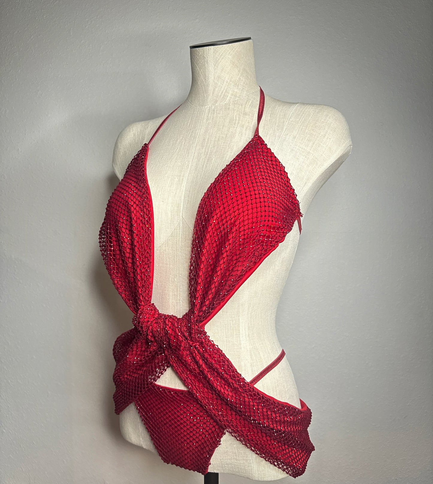 Cherry V Drape Dress